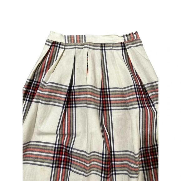 CounterParts Women's White Plaid Pattern Side Zip Midi Skirt Size 10 - Picture 9 of 9